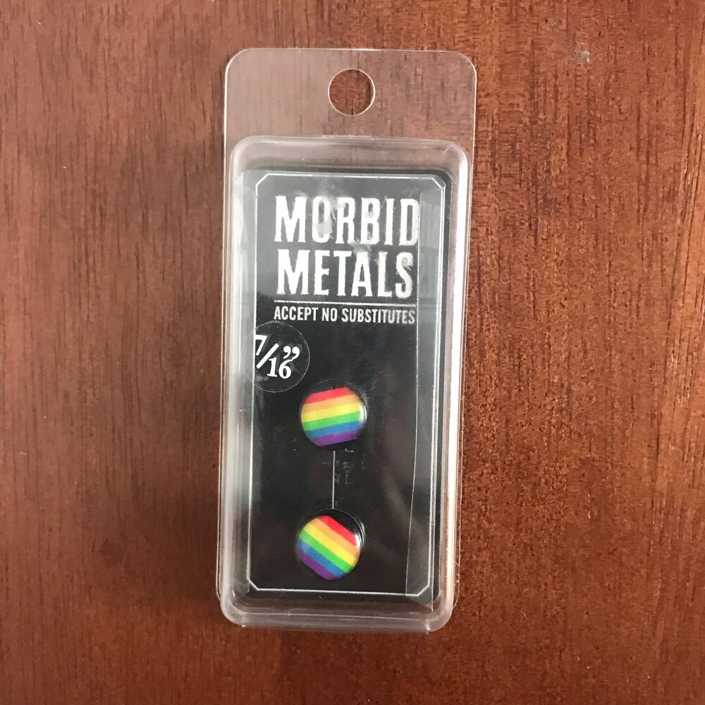 3/$20 Morbid Metals NEW 7/16" Rainbow Pride Acrylic Plugs Hot Topic Jewelry